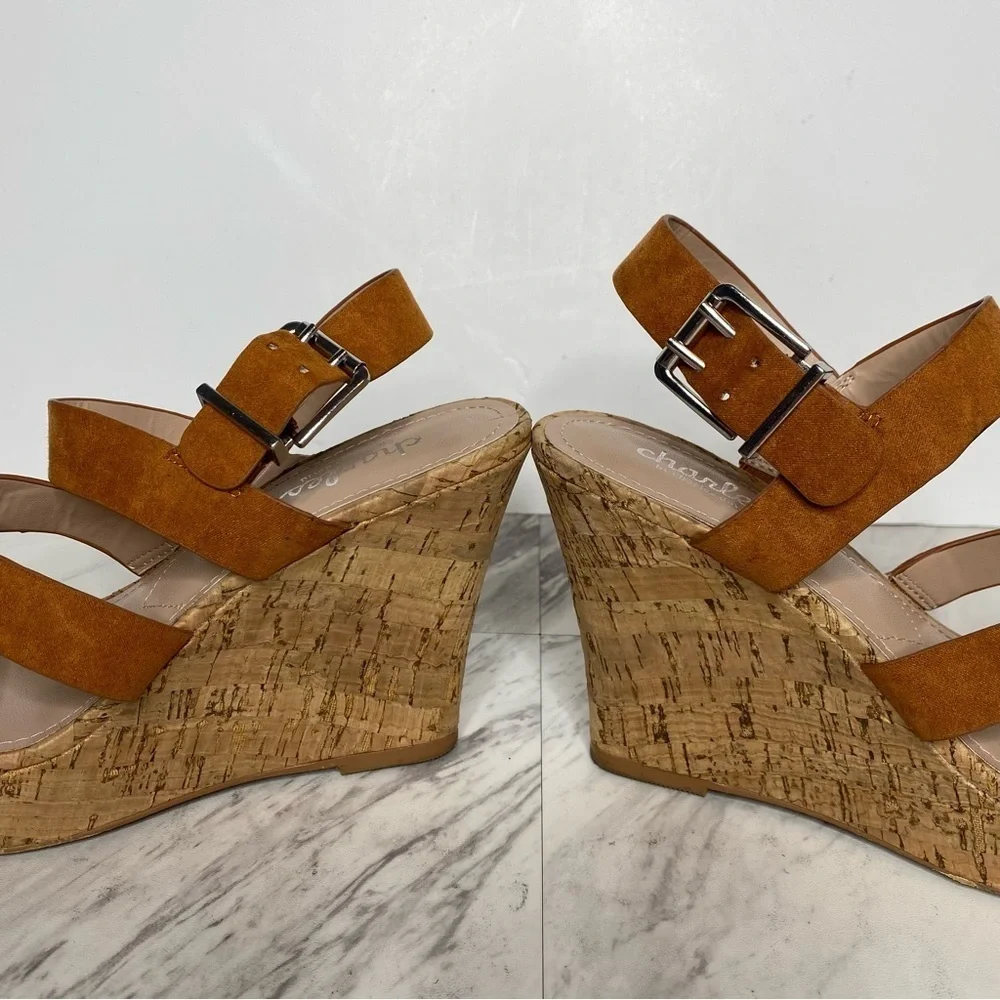 Charles David Cork Wedge Heel Sandal 6M